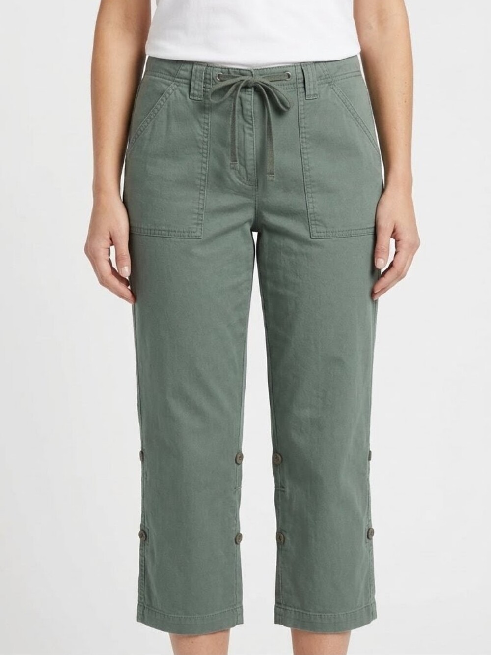 Northern Reflections Sage Green Cropped Utility Pants | Size 8 | Granola Girl